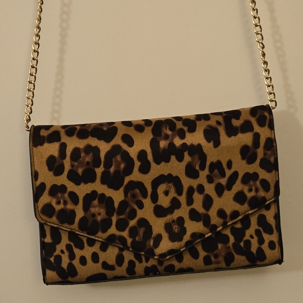 Leopard Print Envelope Clutch